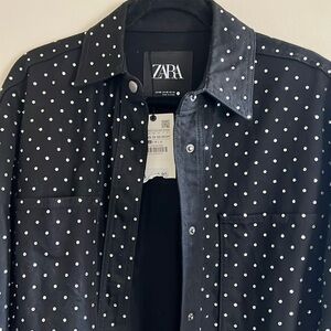 Rhinestone oversized shacket